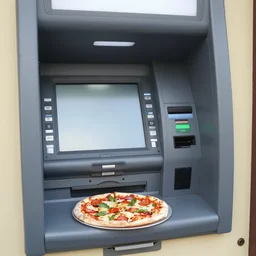 an atm dispensing pizza