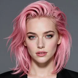Photo of a beautiful 20yo Sharon Stone (1995) with pink cyberpunk hairstyle, in the style of Mario Testino, detailed, 82 mm sigma art