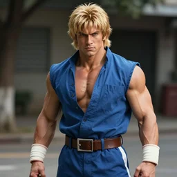 ken from street fighter 2 in real life in the style of malczewski, jacek