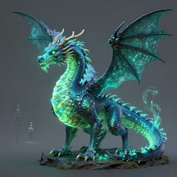 Bioluminescent dragon concept art by Noah Bradley, Darek Zabrocki, Tyler edlin, Jordan Grimmer, Neil Blevins, James Paick, Natasha Tan, highly detailed, ultra detailed, ultra realistic, trending on artstation