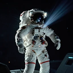 infrared concept art by craig mullins astronaut in futuristic dark and empty spaceship underwater. complex and hyperdetailed technical suit. reflection and dispersion materials. rays and dispersion of light. volumetric light. 5 0 mm, f / 3 2. noise film photo. flash photography. octane render. interstellar movie art