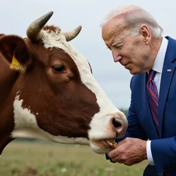 president biden milking a cow, ultra realistic, 8 k, ultra details, highly detailed face, sharp focus