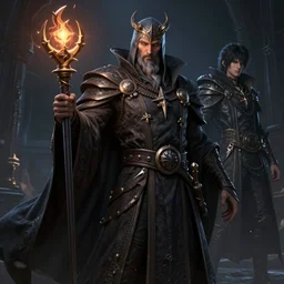 complex 3 d render hyper realistic illustration of a powerful necromancer, d & d, medieval fantasy, art by takeshi obata + billelis