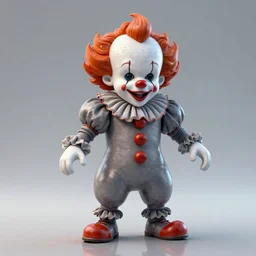 pennywise the clown as portrayed by drew carey, 3d model, octane, realistic lighting, dynamic reflections