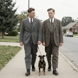 A Schlorp and its Diggu on their way to school, 1945
