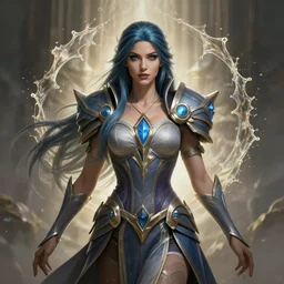 amazing masterclass symmetrical portrait of a female blue mage, hearthstone splash art, deiv calviz, splash art, natural light, elegant, intricate, fantasy, atmospheric lighting, by greg rutkowski, hearthstone splash art, hd wallpaper, ultra high details, cinematic composition, professional unique master piece, anatomically ( arms, eyes ) proportional & perfect