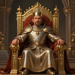 Mr. Bean depicted as a medieval king on his throne, fantasy, intricate, ornate, Hyperdetailed, digital art, behance, artstation, smooth, sharp focus, bokeh, illustration, digital painting, elegant, symmetrical