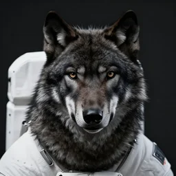 portrait of a black wolf as an astronaut,photorealiatic,hyperdetailed,hyperrealistic,studio lighting,studio photography,professional photography,professional lighting,detailed face,3 point lighting,4k,digital art,art by greg rutkowski,trensing on artstation