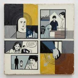 untitled mixed media, Oil Paint, Modern Art, Comic Book
