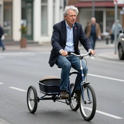 Geert Wilders riding a tricycle