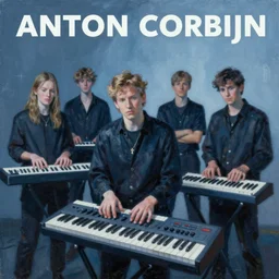 8 0's synthesizer band, new wave,. album cover, anton corbijn, blueish atmospheric lighting. highly detailed painting by greg rutkowski.