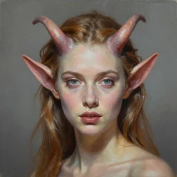 beautiful cyclops woman, painting, hyper-realistic