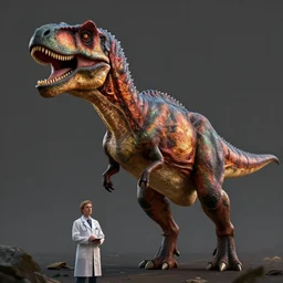 a naturalistic artwork of a dinosaur doctor, octane render