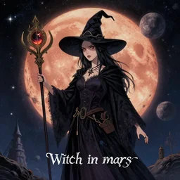 “ a witch in mars, fantasy, detailed, space ”