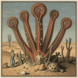 desert crinoid maximalist art nouveau, cgsociety, artstation by gustave dore and tyler edlin