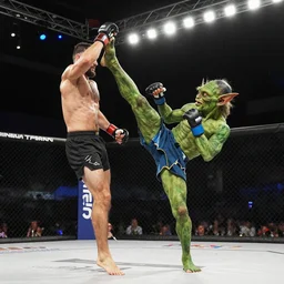 kick in the air, mma, gollum