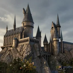 epic digital matte paining of hogwarts by jama jurabaev ( and denis villeneuve ), extremely detailed, artstation