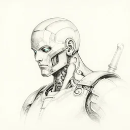 head ans shoulder of one and unique giant robot, ricardo federici, epic composition, feng zhu, masterpiece, ink drawn horror, greate space, creepy, fog, volume light, black and white high resolution, 8 k, highly detailed, processing, extremely hyperdetailed