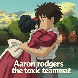 still image from the new studio ghibli animated film'aaron rodgers the toxic teammate'