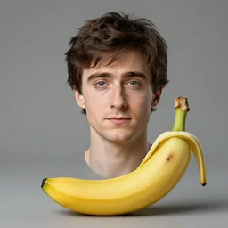 photo of a banana looking like daniel radcliffe, ultra details, photo realistic, 8 k