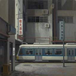 the backrooms, brutalist style architecture, straight edges, shop signs, public transport, finely detailed oil painting, impasto brush strokes, soft light, 8 k, dramatic composition, dramatic lighting, sharp focus, octane render, masterpiece, by adrian ghenie and jenny saville and zhang jingna