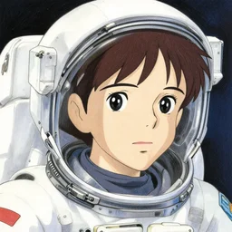 a female cyborg on a spacewalk, finely illustrated face, highly detailed, colored pencil, studio ghibli, tankobon, in the style of ilya kuvshinov and krenz cushart and william - adolphe bouguereau and alphonse mucha