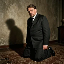 Joseph Stalin on his knees