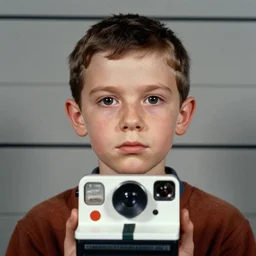 Mugshot Portrait of Tiny Tim, taken in the 1970s, photo taken on a 1970s polaroid camera, grainy, real life, hyperrealistic, ultra realistic, realistic, highly detailed, epic, HD quality, 8k resolution, body and headshot, film still, front facing, front view, headshot and bodyshot, detailed face, very detailed face