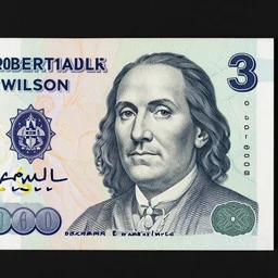 a banknote with the face of robert anton wilson, 2 3
