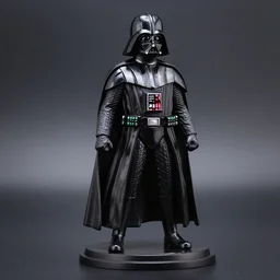 darth vader highly detailed figurine, 1 9 8 0 s, product shot, shiny, reflective, studio photo, side show collectibles, realistic