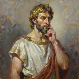 highly detailed palette knife oil painting of a historically accurate depiction of the ancient biblical israeli king david, thoughtful, by Peter Lindbergh, impressionistic brush strokes, painterly brushwork