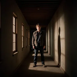 bob from twin peaks in a long corridor