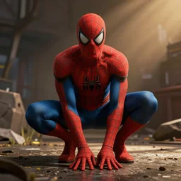 hyper realistic Spiderman, in the style of the borderlands franchise