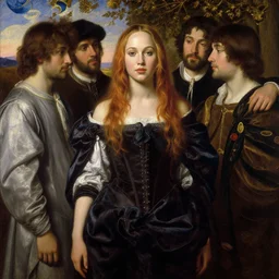 a beautiful painting of jennifer lawrence by john everett millais and dante gabriel rossetti and john collier and john william waterhouse, preraphaelite, detailed, trending on artstation, hd, masterpiece