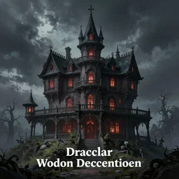 voodoo haunted house like Dracula's mansion on the hill digital paint by artstation