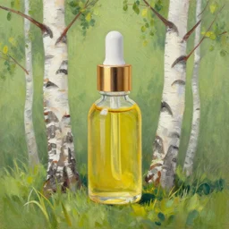 birch tree oil painting