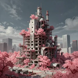 a beautiful hyperdetailed painting of unfinished building industrial architecture architecture city treasury nature by vija celmins, assassin's creed architecture island infrared landscape reclaimed by nature biopunk magic realism nature sunlight tron desert tokyo at night galactic studio ghibli, archdaily, wallpaper, highly detailed, trending on artstation.