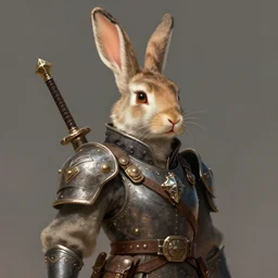 digital art portrait of a fantasy rabbit soldier by kyle ferrin