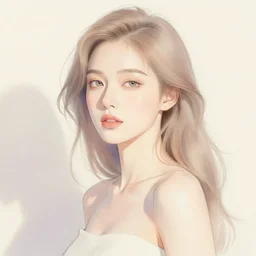one line drawing style of a woman, minimalistic, pastel colors