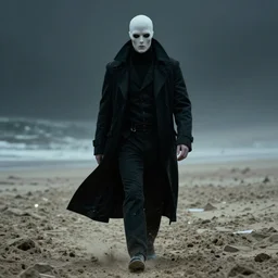 morpheus the sandman with black overcoat netflix dreaming walking hours, by h. r. giger, by karol bak, cinematic, filmic, high - speed photograph, photography, lumen reflections, in a symbolic and meaningful style