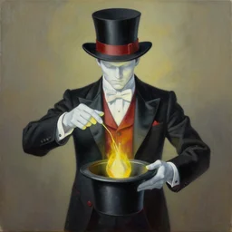 magician magic, oil and acrylic on canvas, surrealism, high detail