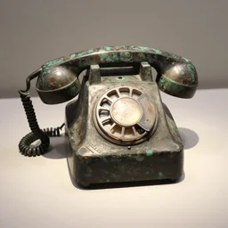 a telephone made in the bronze age, displayed in a museum