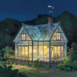quaint glass house village in the stars, sony picture animation