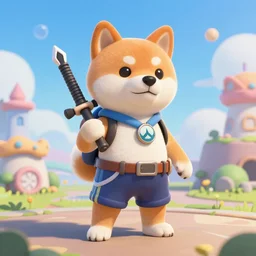 “shiba inu overwatch character, exquisite digital art”