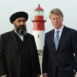 Saddam Hussein and Bill Clinton in The Lighthouse. Directed by Robert Eggers