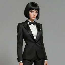 the chemical brothers - eve of destruction, slim cruel business girl in tuxedo with black bob hair, elegant, 2 d, ultra highly detailed, digital painting, smooth, sharp focus, artstation, art by ilya kuvshinov! dream slim girl in tuxedo with short black hair, elegant, 2 d, ultra highly detailed, digital painting, smooth, sharp focus, artstation, art by ilya kuvshinov