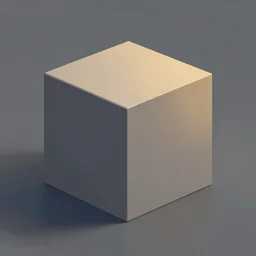A digital painting of a grey cube on a matte background, indirect lighting, golden hour, trending on artstation