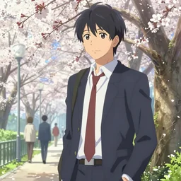 boy's love anime high school scene spring setting, high detail concept art, perfect proportions, realistic shaded lighting poster smooth sharp tones, ilya kuvshinov, makoto shinkai, loish and clamp style, trending on art station, best selling
