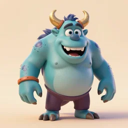 a 3 d character of a greek monster, disney style, high quality,