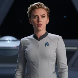 Scarlett Johansson is the captain of the starship Enterprise in the next Star Trek movie